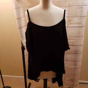 Torrid size L black cold shoulder blouse.